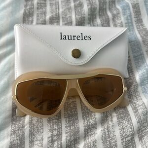 Beige Sunglasses with Case